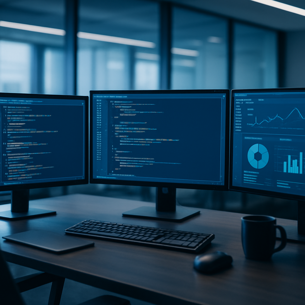 Equipo de desarrollo de sistemas de Tauro Computación trabajando
